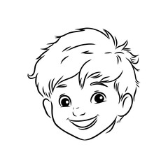 boy coloring book for children vector sketch illustration vector stroke outline graphic