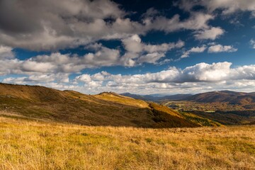 Sunlit Valleys and Shadows in Bieszczady’s Fall