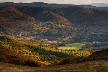 Fototapeta premium Bieszczady Mountains Draped in Autumn Colors