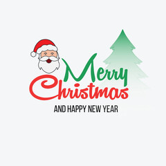 Merry christmas and Happy New Year. Lettering design card template