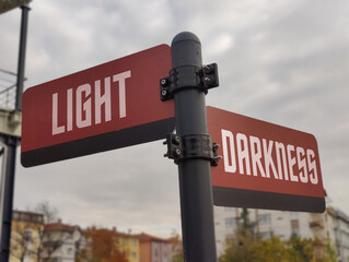 Light vs. Darkness: A symbolic crossroads illustrating the eternal battle between clarity and...