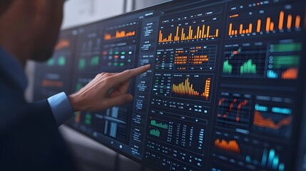 Fototapeta premium Businessman Analyzing Financial Data