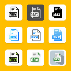 Set mrw of document icons that supports all popular file types