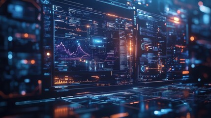 Futuristic medical technology with AI-enhanced diagnostic tools and real-time data analysis.