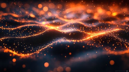Abstract technology network with glowing nodes and lines for futuristic design.