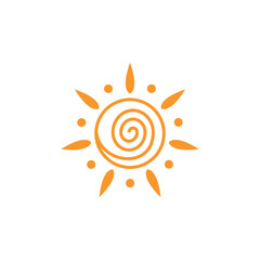 Yellow sun energy logo design