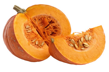 Fresh pumpkin slices kitchen food home close-up harvest time