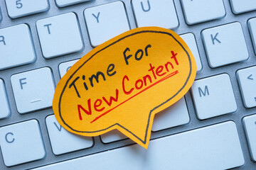 Keyboard and the phrase time for new content.