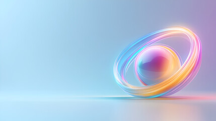 3d futuristic neon space template