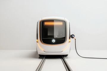 Futuristic electric train design with sleek lines and modern features