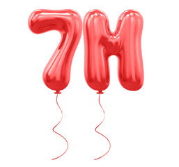 7M Follow Balloon Red Number