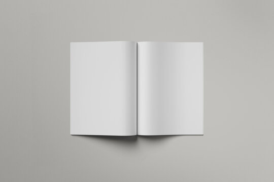 Realistic Magazine Mockups on white 3D rendering

