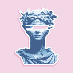 vaporwave person sticker