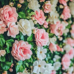 Beautiful Pink and White Floral Wall
