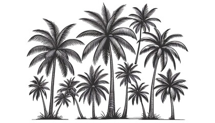 Obraz premium Tropical Palm Tree Illustration Perfect for Exotic Vintage Designs. generator AI
