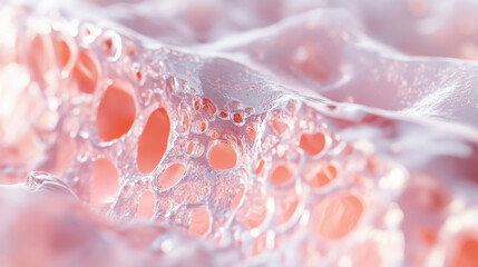 Fototapeta premium macro with water droplets throughout connective, neural tissues skin