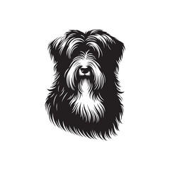 Bearded Collie Silhouette - Bearded Collie Dog Vector - Dog Vector - Dog Silhouette.
