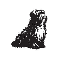Bearded Collie Silhouette - Bearded Collie Dog Vector - Dog Vector - Dog Silhouette.