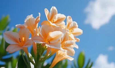 Fototapeta premium group of orange & white flowers, Generative AI 