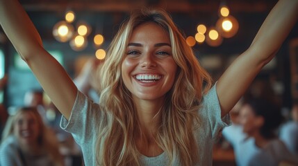 Business team celebrating success, with positive interactions and teamwork in a professional office environment