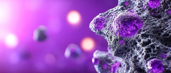 Microscopic Purple Crystal Cluster Abstract Science Background