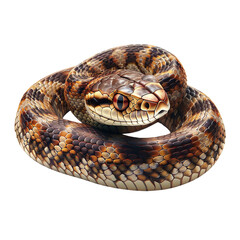 Naklejka premium Brown snake isolated on transparent background. Symbol 2025 year. Generated ai