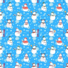 Christmas and New year seamless pattern background with Santa hats, great for textile, banners, wallpaper, packaging. Vector, wallpaper.