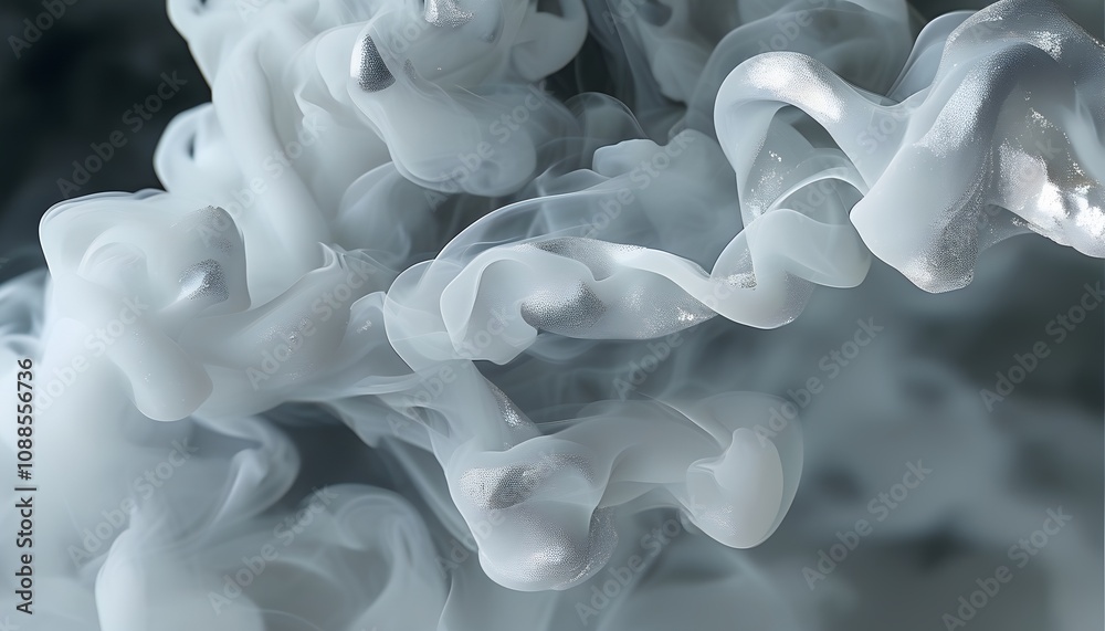 Poster mystical smoke patterns abstract art digital creation dark background close-up view visual conceptua