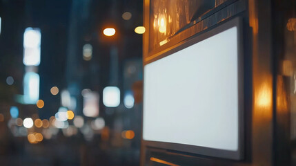 Obraz premium billboard mockup with bokeh