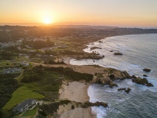 Obraz premium Coastal Sunset Overlook