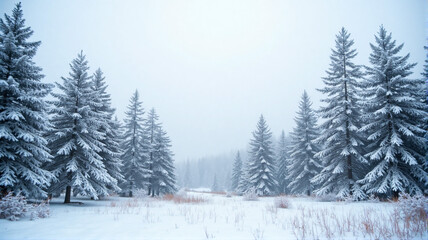 Fototapeta premium winter forest with snow