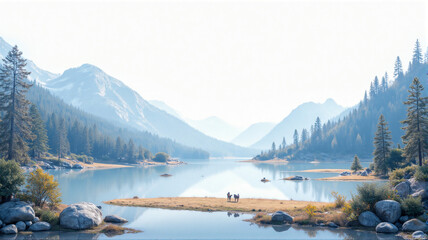 Obraz premium lake in winter