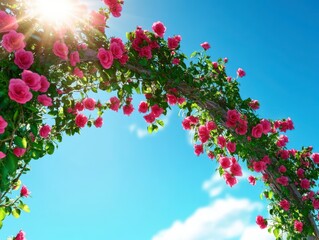 Beautiful Pink Rose Archway
