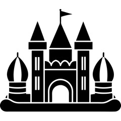 Bouncy castle icons set vector art illustration, 