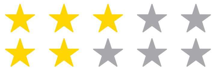 Obraz premium Five stars customer review icon for apps and websites
