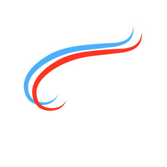 Red And Blue Curve Graceful Line