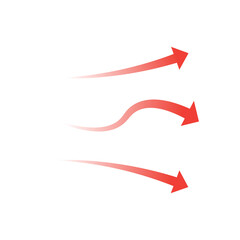 Set of red arrow showing air or wind flow. Air conditioner direction with white background.	11.11