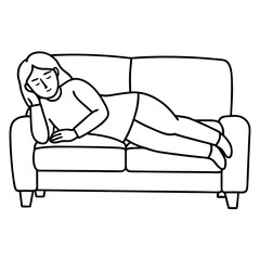 woman sleeping on sofa at home