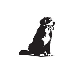 Bernese Mountain Dog Vector - Minimalist Bernese Mountain Dog Silhouette - Illustration of Bernese Mountain Dog.