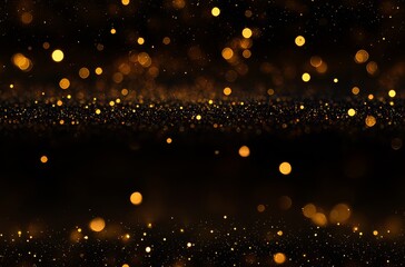 Fototapeta premium Shimmering Golden Glitter Bokeh Lights Abstract Background for Festive and Luxury Holidays