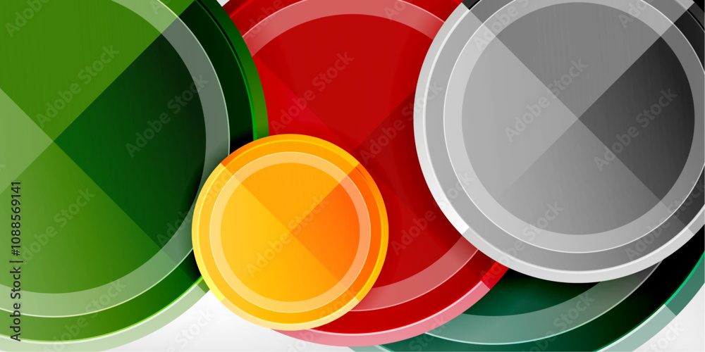 Poster minimal geometric abstract background. circle triangle design