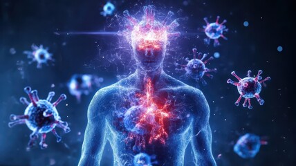 Illustrated Concept of Purification and Detoxification for Enhanced Immune Health and Wellness
