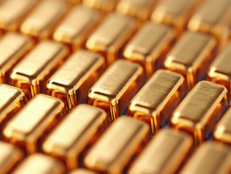 Gold bars forming a grid, representing investment and finance