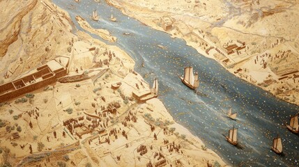 Ancient Mesopotamian Mariners Navigating the Tigris River with Stars and Maps - Ultra-Detailed Illustration