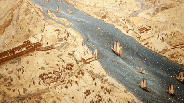 Ancient Mesopotamian Mariners Navigating the Tigris River with Stars and Maps - Ultra-Detailed Illustration