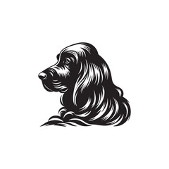 Silhouette Of Blood Hound - Minimalist Blood Hound Vector - illustration of Blood Hound.