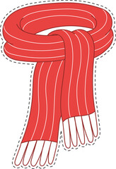 Illustration of a scarf in sticker style.