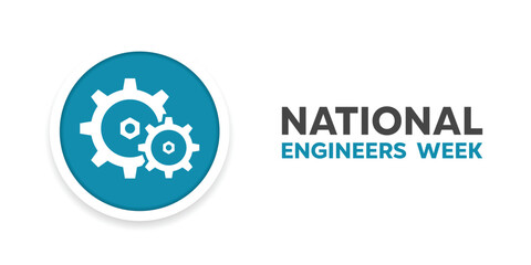 National Engineers Week. Gear. Great for cards, banners, posters, social media and more. White background