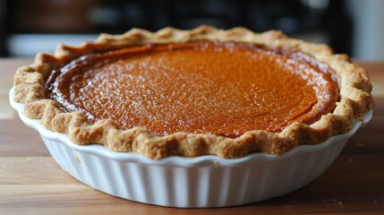 Freshly baked pumpkin pie