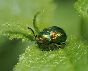 Bunter Hohlzahn-Blattkäfer, Prächtiger Blattkäfer (Chrysolina fastuosa) © Lothar Lenz